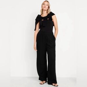 NWT! Black High-Waisted Linen-Blend Wide-Leg Pants - Multiple 💎